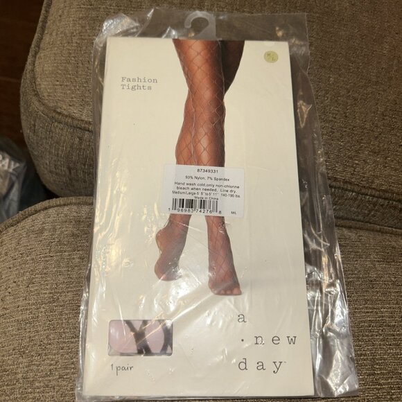 a new day Other - NIP A New Day Cocoa Fishnet Fashion Tights Pantyhose Womens Size M / L